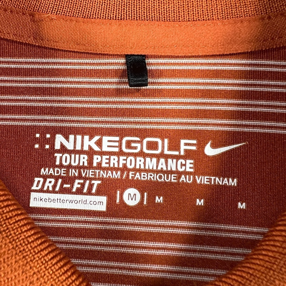 Texas Longhorns Polo Shirt Womens Medium Orange Striped Short Sleeve Nike SEC - Picture 2 of 13